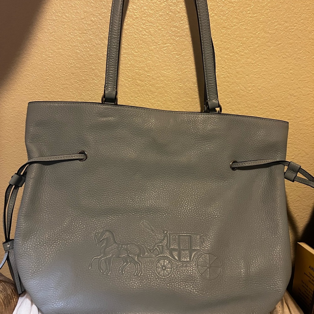 Coach Andy Tote with Horse and Carriage Sky Blue